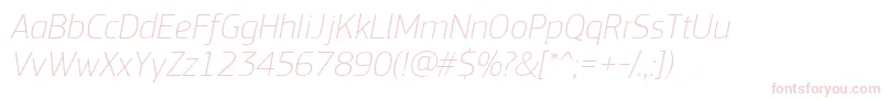 PfsquaresansproThinitalic Font – Pink Fonts on White Background