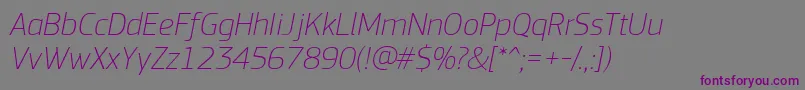 PfsquaresansproThinitalic Font – Purple Fonts on Gray Background