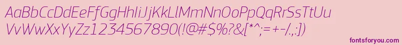 PfsquaresansproThinitalic Font – Purple Fonts on Pink Background