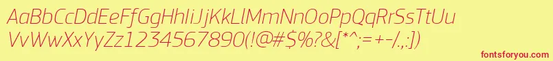 fuente PfsquaresansproThinitalic – Fuentes Rojas Sobre Fondo Amarillo