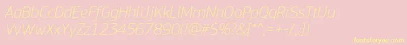 PfsquaresansproThinitalic Font – Yellow Fonts on Pink Background