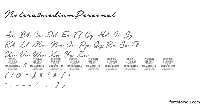Czcionka Notera2mediumPersonal – alfabet, cyfry, specjalne znaki