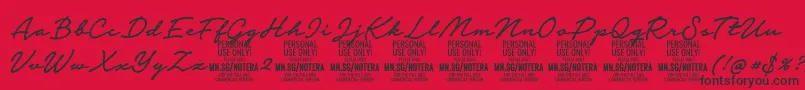 Fonte Notera2mediumPersonal – fontes pretas em um fundo vermelho
