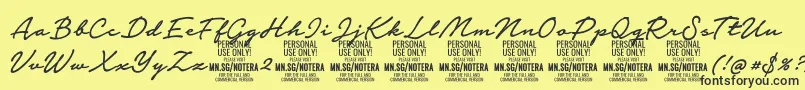 Notera2mediumPersonal Font – Black Fonts on Yellow Background