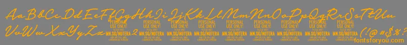 Notera2mediumPersonal Font – Orange Fonts on Gray Background