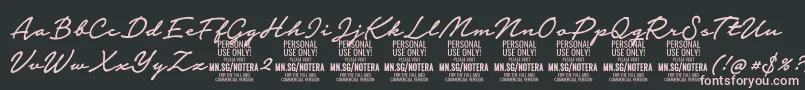 Notera2mediumPersonal Font – Pink Fonts on Black Background