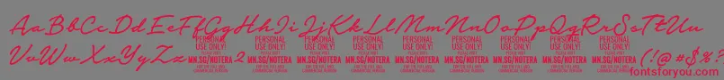 Police Notera2mediumPersonal – polices rouges sur fond gris