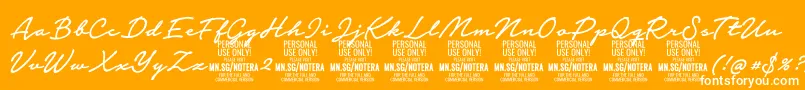 Notera2mediumPersonal Font – White Fonts on Orange Background