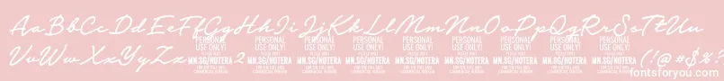 Notera2mediumPersonal Font – White Fonts on Pink Background