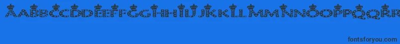 QueenOfHearts-Schriftart – Schwarze Schriften auf blauem Hintergrund