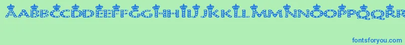 QueenOfHearts Font – Blue Fonts on Green Background