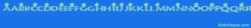 QueenOfHearts Font – Green Fonts on Blue Background