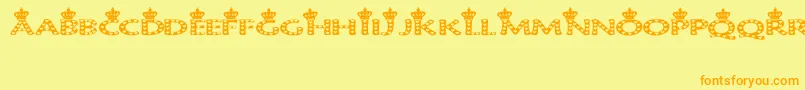 QueenOfHearts Font – Orange Fonts on Yellow Background