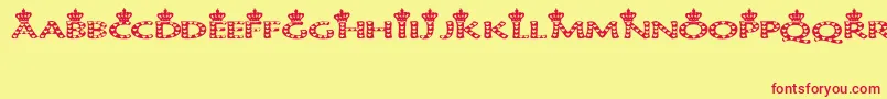 QueenOfHearts Font – Red Fonts on Yellow Background