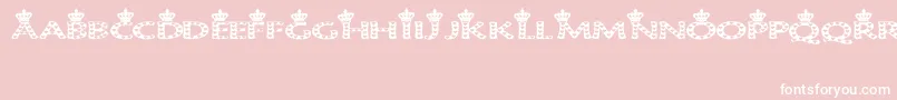 QueenOfHearts-Schriftart – Weiße Schriften auf rosa Hintergrund