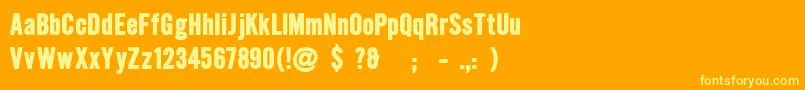 Fonte HalloeuroboyFreeForPersonalUseOnly – fontes amarelas em um fundo laranja