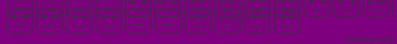 CubeFaceSt-fontti – mustat fontit violetilla taustalla