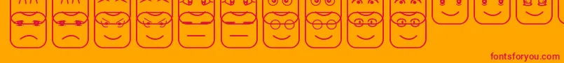 CubeFaceSt Font – Red Fonts on Orange Background