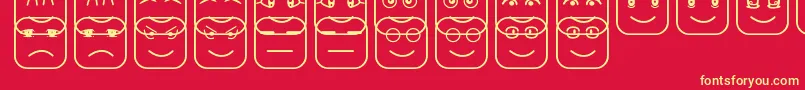 CubeFaceSt Font – Yellow Fonts on Red Background
