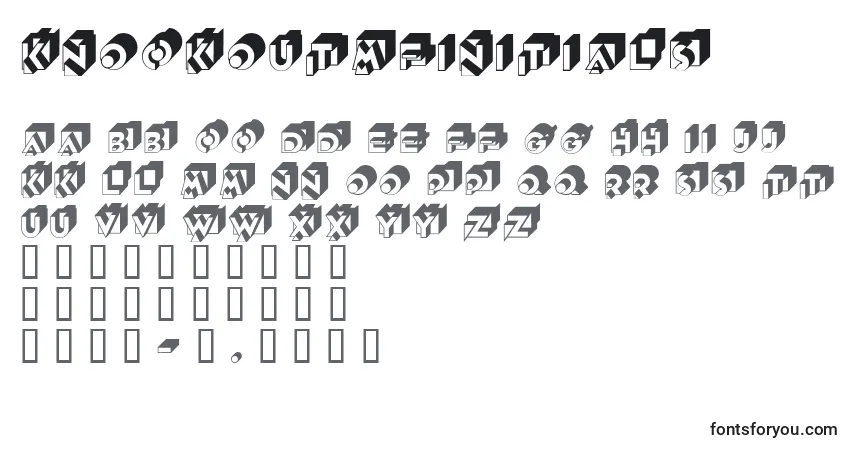 Schriftart KnockoutMfInitials – Alphabet, Zahlen, spezielle Symbole