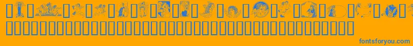 フォントGeAngelsI – オレンジの背景に青い文字
