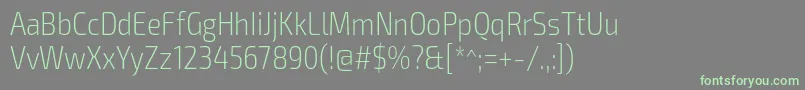 フォントExo2Extralightcondensed – 灰色の背景に緑のフォント