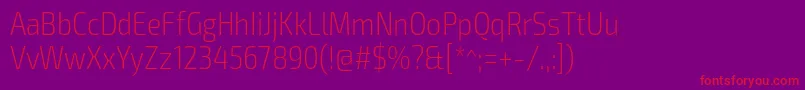 Exo2Extralightcondensed Font – Red Fonts on Purple Background