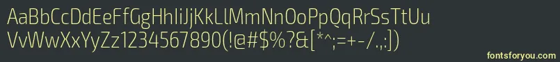 フォントExo2Extralightcondensed – 黒い背景に黄色の文字