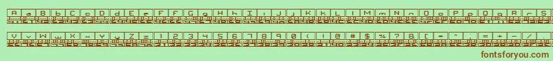 Binaryt-Schriftart – Braune Schriften auf grünem Hintergrund