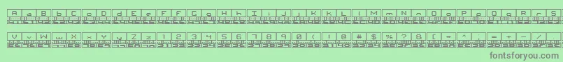 Binaryt-Schriftart – Graue Schriften auf grünem Hintergrund