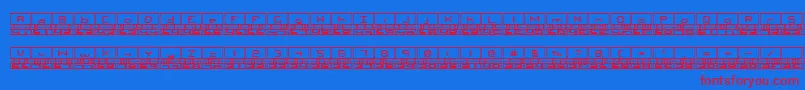 Binaryt-Schriftart – Rote Schriften auf blauem Hintergrund