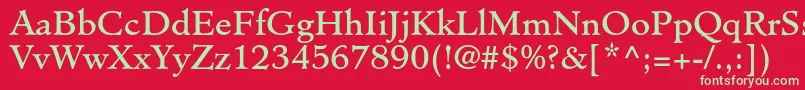 MinisterstdBook Font – Green Fonts on Red Background