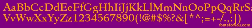 MinisterstdBook Font – Orange Fonts on Purple Background