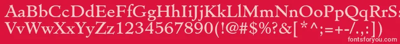 MinisterstdBook Font – Pink Fonts on Red Background