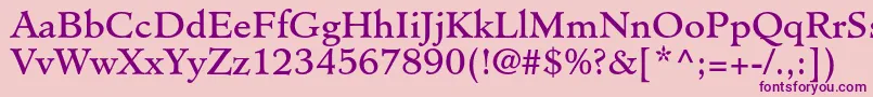 MinisterstdBook Font – Purple Fonts on Pink Background