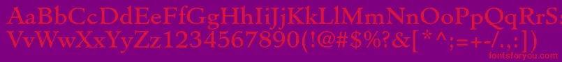 MinisterstdBook Font – Red Fonts on Purple Background