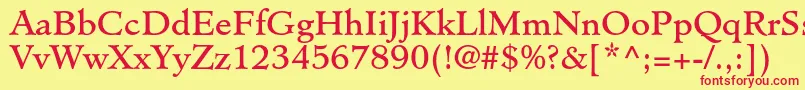 MinisterstdBook Font – Red Fonts on Yellow Background