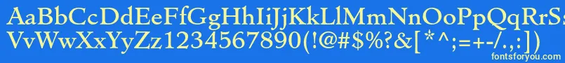 MinisterstdBook Font – Yellow Fonts on Blue Background