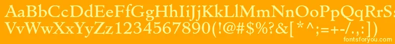 MinisterstdBook Font – Yellow Fonts on Orange Background