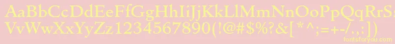 MinisterstdBook Font – Yellow Fonts on Pink Background