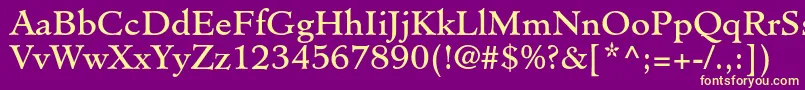 MinisterstdBook Font – Yellow Fonts on Purple Background