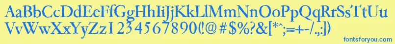 Garfeldantique Font – Blue Fonts on Yellow Background