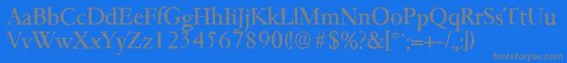 Garfeldantique-Schriftart – Graue Schriften auf blauem Hintergrund
