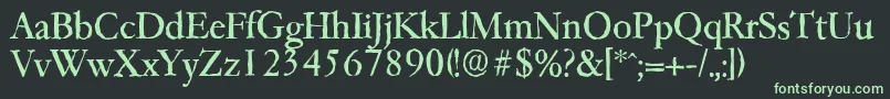 Garfeldantique Font – Green Fonts on Black Background