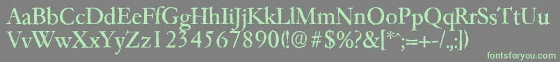 Weitere Informationen zur Garfeldantique-Schriftart Garfeldantique-Schriftart – Grüne Schriften auf grauem Hintergrund