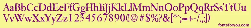 Garfeldantique Font – Purple Fonts on Yellow Background