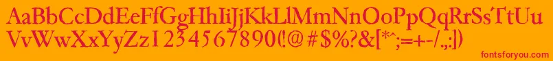 Garfeldantique Font – Red Fonts on Orange Background