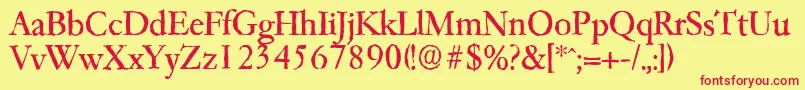 Garfeldantique Font – Red Fonts on Yellow Background