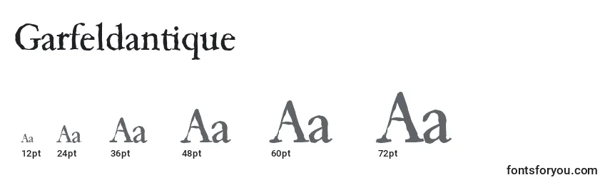 Размеры шрифта Garfeldantique