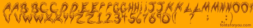 FlamingTears Font – Brown Fonts on Orange Background